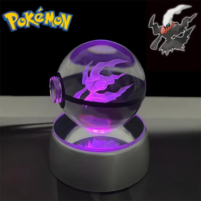 Pokemon 3D Crystal Poke Ball Night Light with LED Base