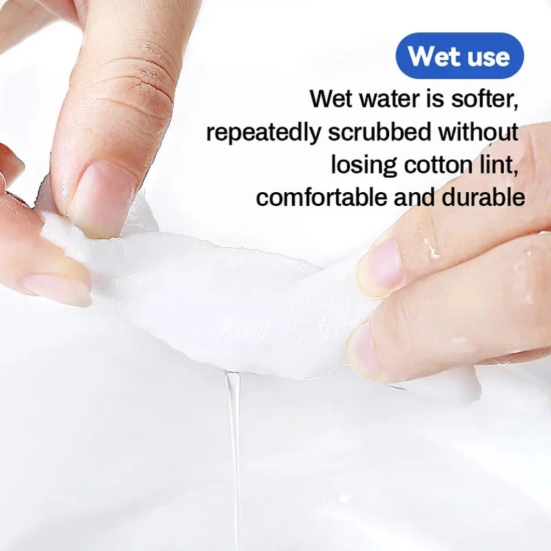 Disposable Face Towels 100pcs – Wet & Dry Cotton Cleansing Wipes