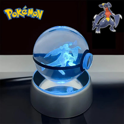 Pokemon 3D Crystal Poke Ball Night Light with LED Base