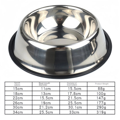 Stainless Steel Pet Bowl for Dogs & Cats – 6 Sizes