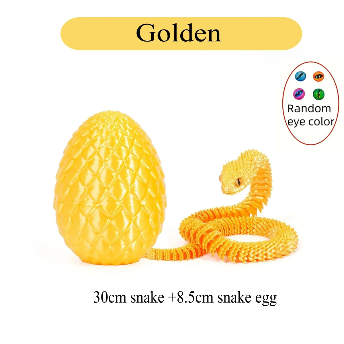 3D Printed Articulated Snake with Egg – Fidget Desk Toy