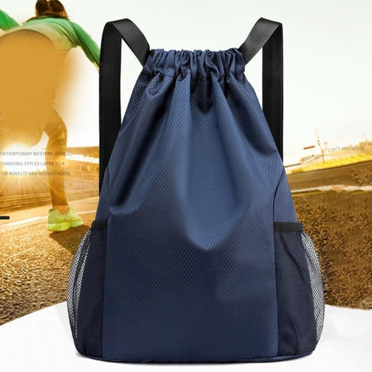Drawstring Backpack with Side Pockets – Unisex Sports & Casual Bag