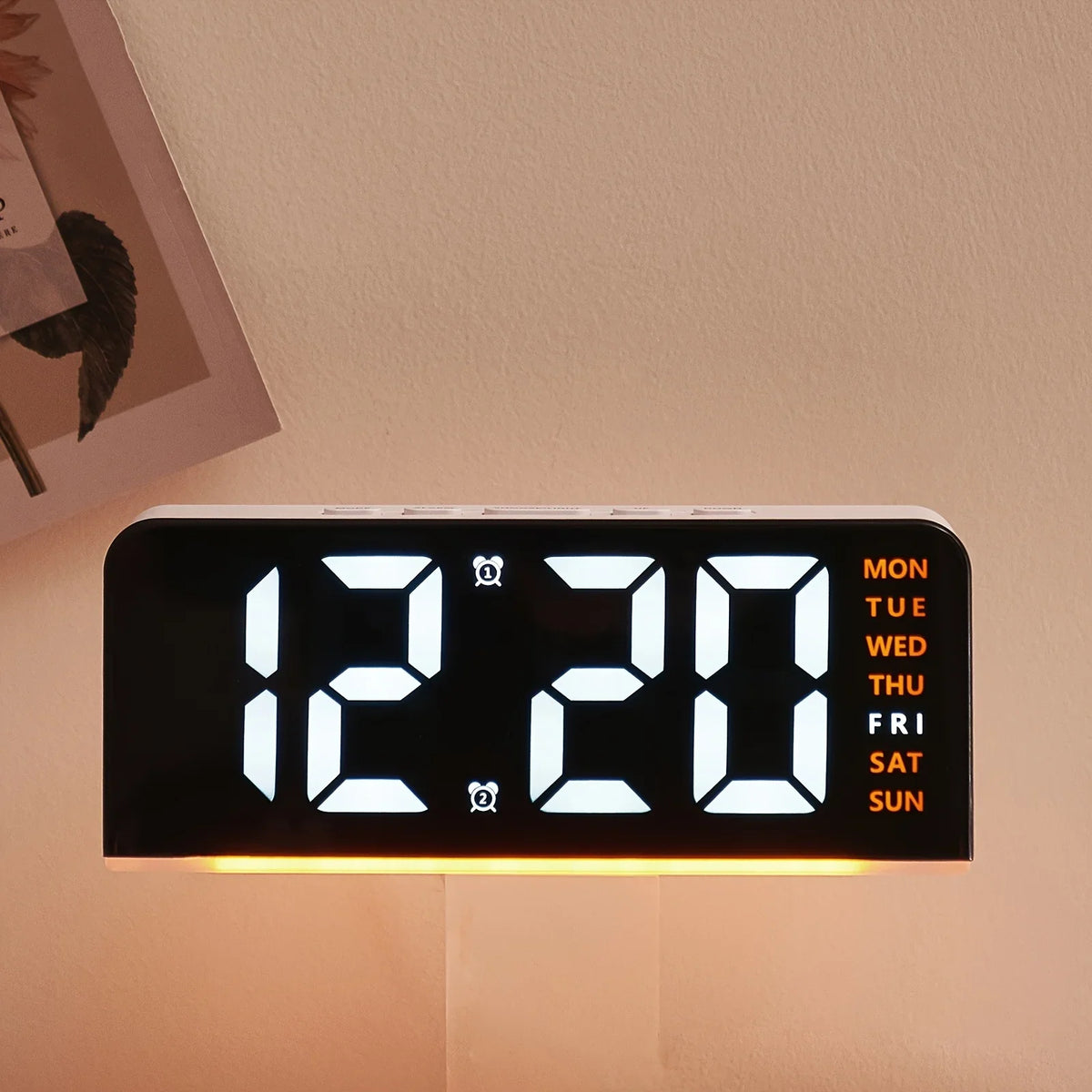 LED Digital Alarm Clock with Night Light, Temperature Display & Snooze