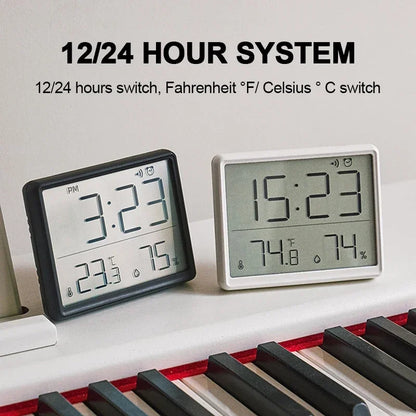 LCD Alarm Clock with Temperature & Humidity Display