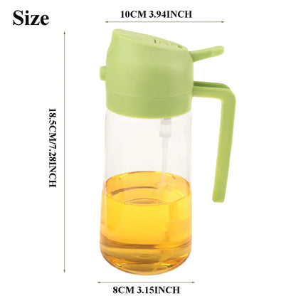 2-in-1 Oil Dispenser Bottle with Sprayer – 16.9 oz & 6.8 oz