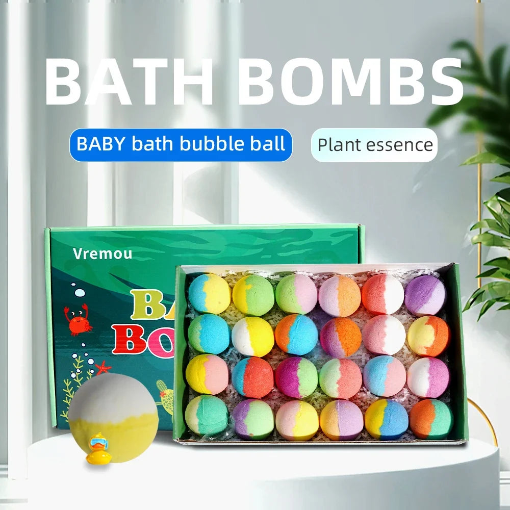 24-Pack Kids Bath Bomb Gift Set with Surprise Toys