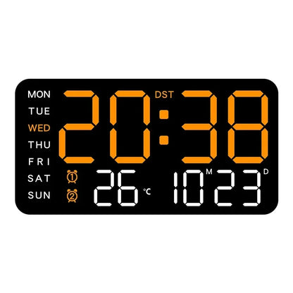 LED Digital Alarm Clock – Temp Display, Remote, Wall or Desk