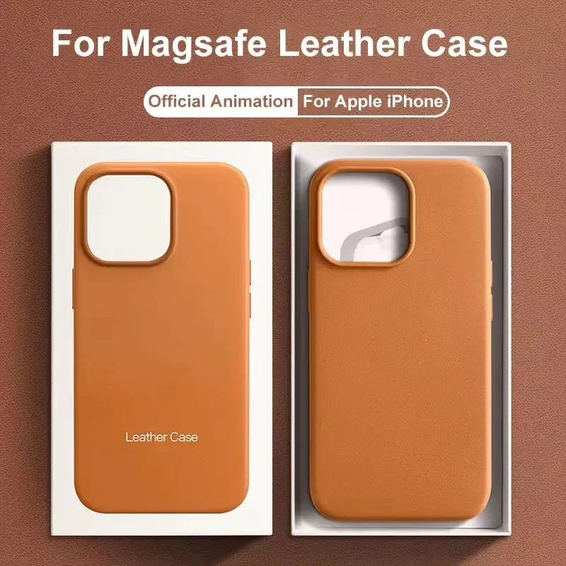 Magnetic Leather Case for iPhone 17 Pro Max 16 15 14 13 12 Plus with MagSafe