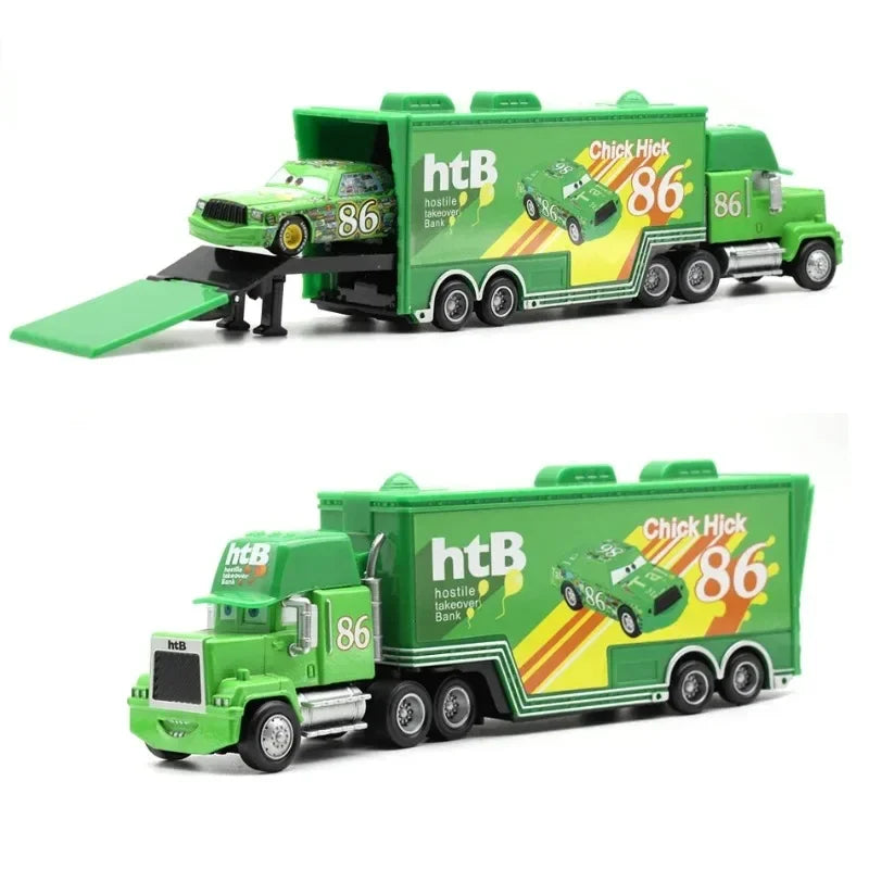 Disney Pixar Cars Lightning McQueen Dinoco Mack Truck Toy Set