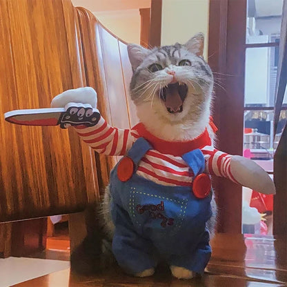Funny Halloween Cat Dog Cosplay Jumpsuit Costume