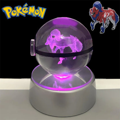 Pokemon 3D Crystal Poke Ball Night Light with LED Base