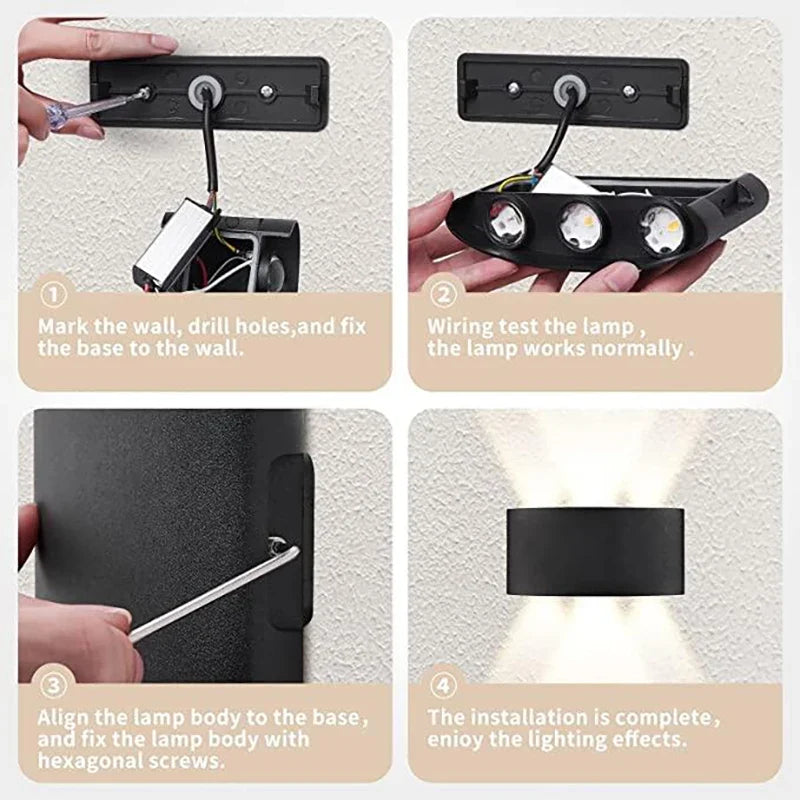 LED Wall Sconce Up Down Light – Modern Indoor Outdoor Wall Lamp