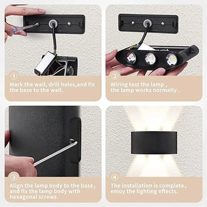LED Wall Sconce Up Down Light – Modern Indoor Outdoor Wall Lamp