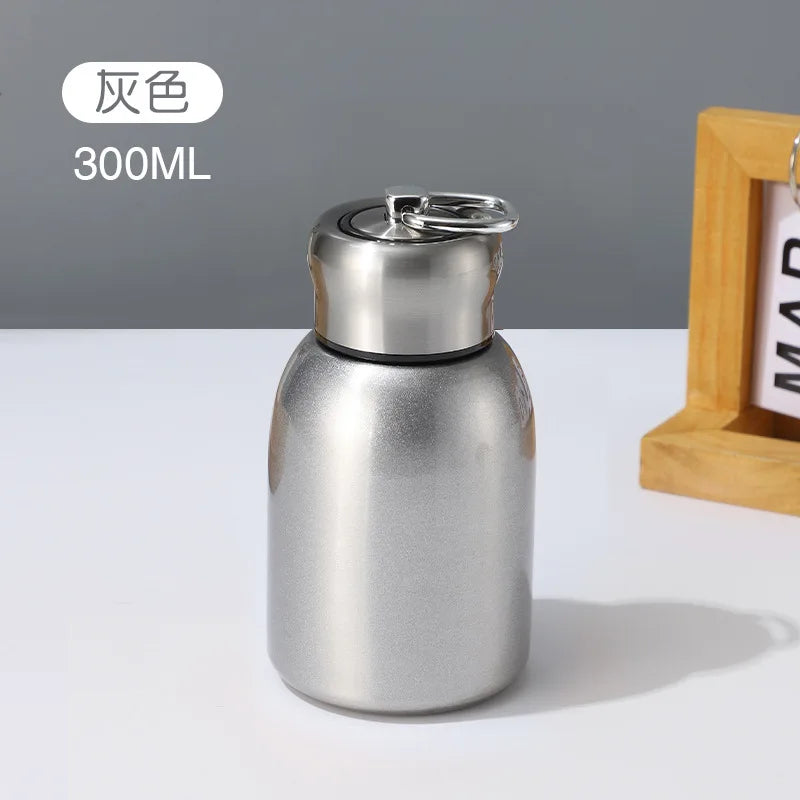 300ml Stainless Steel Mini Travel Thermos Cup with Carry Ring