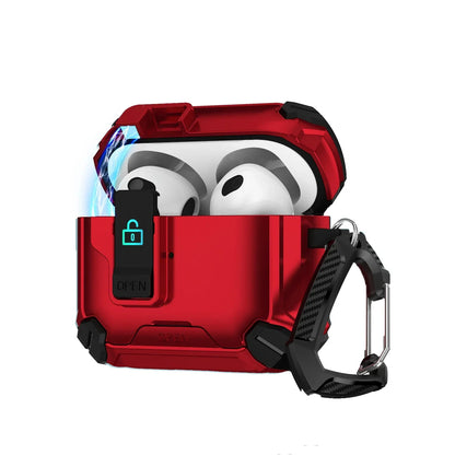 Magnetic Lock AirPods Case with Carabiner – Rugged Design