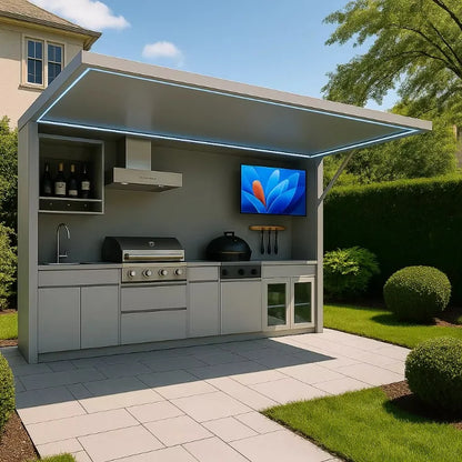 Outdoor BBQ Kitchen Pod – Stainless Steel, Weatherproof & Modular
