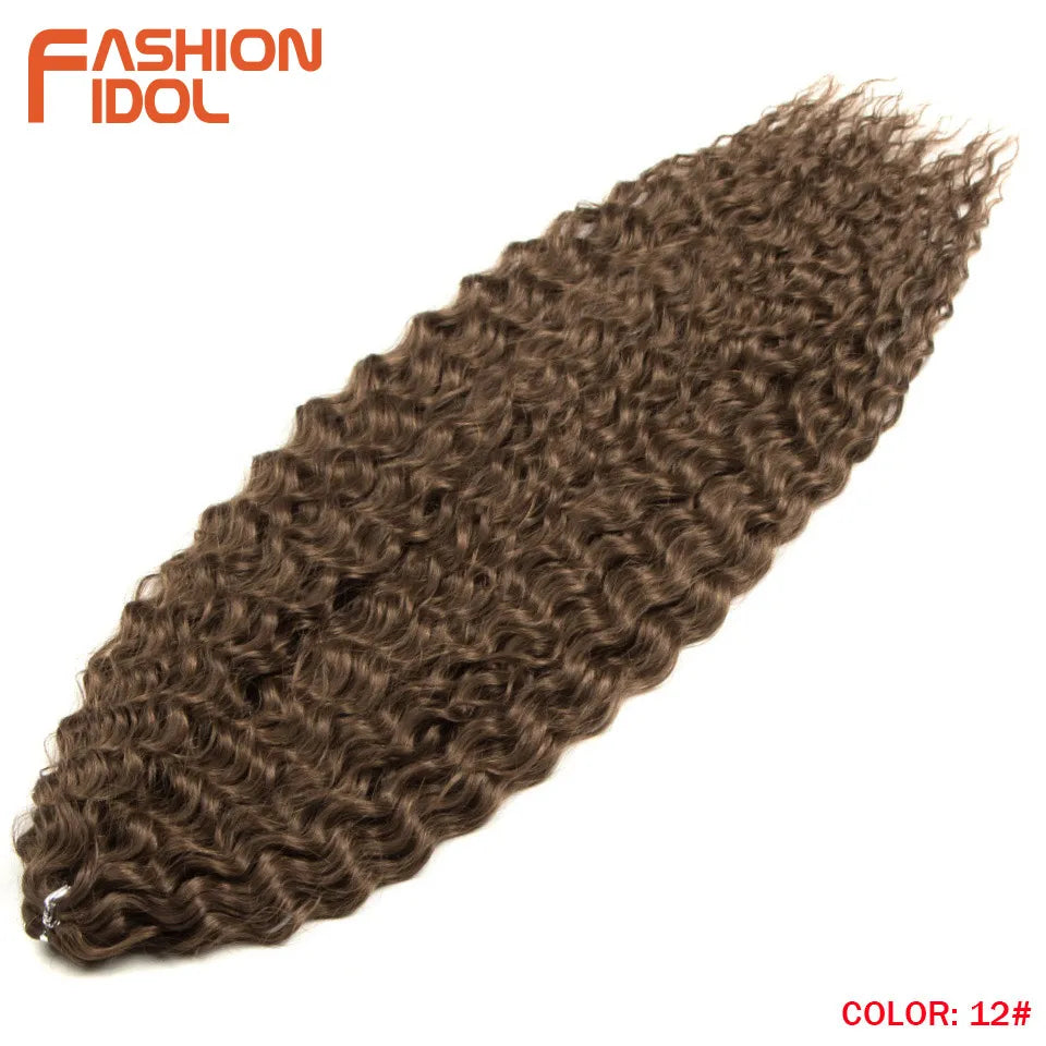 24 Inch Water Wave Crochet Braiding Hair – Synthetic Twist Curly Ombre Extensions