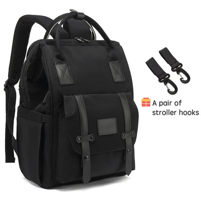 Diaper Bag Backpack with Stroller Hooks – Waterproof Maternity Travel Bag