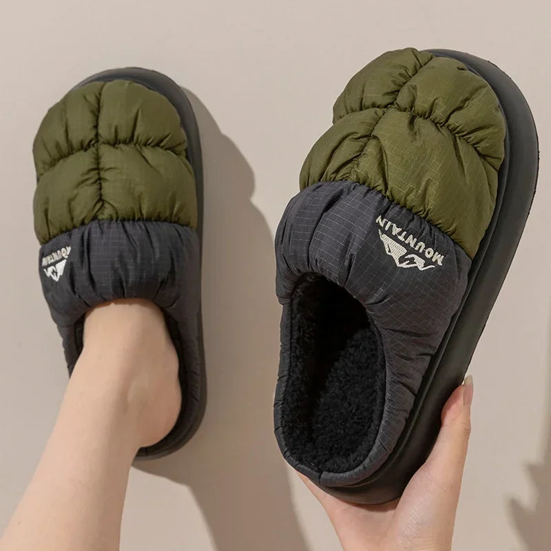 Winter Slippers Women – Waterproof Long Plush, Thick Sole, Non-Slip