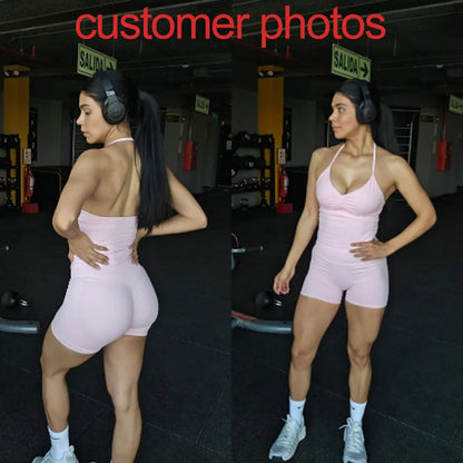 Nclagen Gym Longline Strappy Top Women Seamless Yoga Tank Removable Pads V Neck Workout Clothes