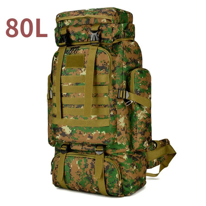 Large Tactical Hiking Backpack – 80L/100L Military Molle Bag for Camping & Travel