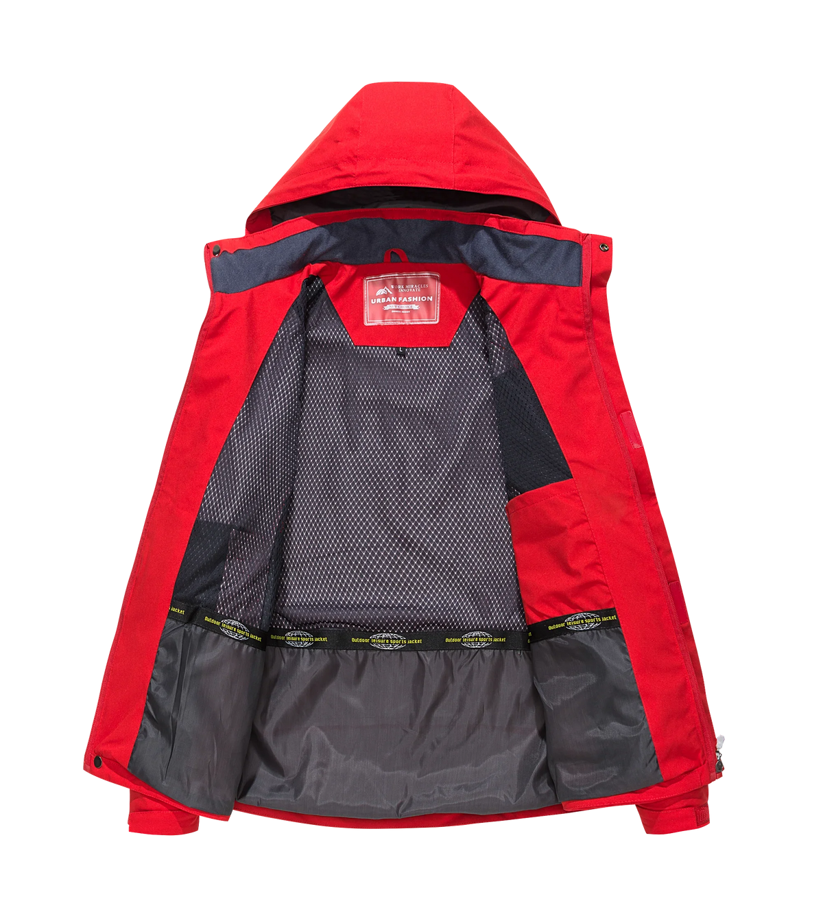Men's Waterproof Hiking Jacket – Windproof Hooded Windbreaker Plus Size