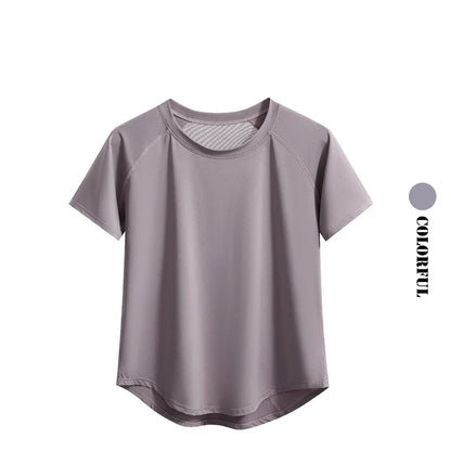 Drur Yoga Tops Sportswear Woman Gym Shirts Breathable Quick Dry Short Sleeve Workout T Shirt Jogger