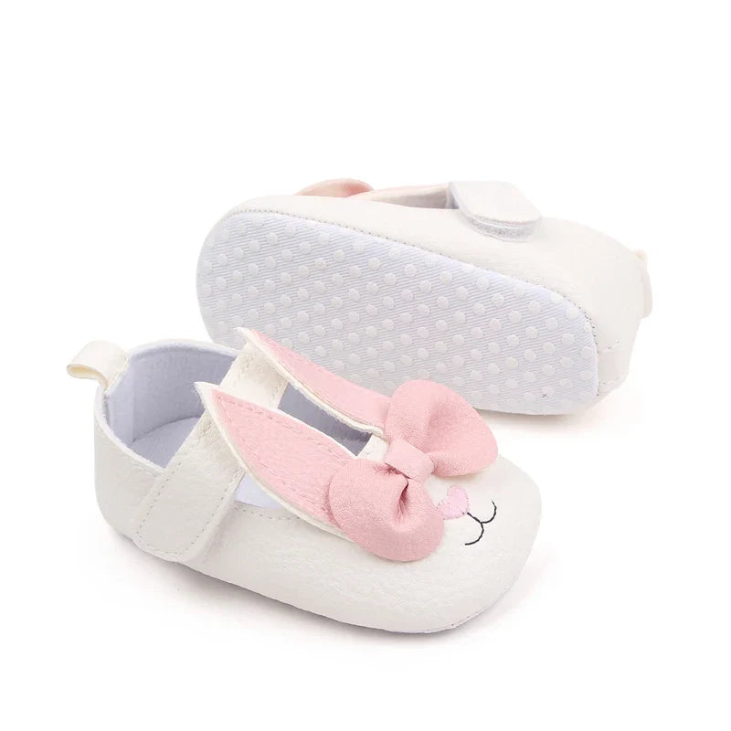 Baby Girl Bunny Ear Mary Jane Shoes – Soft Sole First Walker