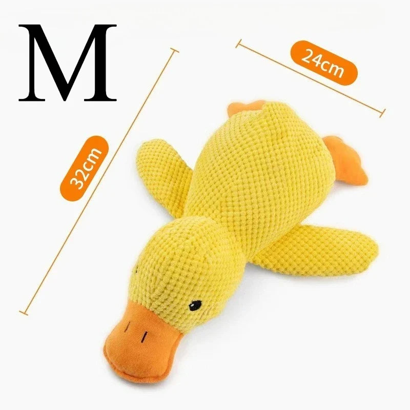 Duck Dog Toy Plush Chew Resistant Durable Quacking Sound Teeth Grinding Relief Soft Companion Small