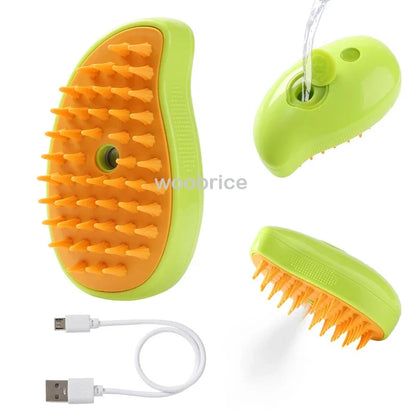 Electric Dog Steamer Brush Grooming 3 1 Steam Pet Remove Tangles Loose Hair Massage Steamy Cat