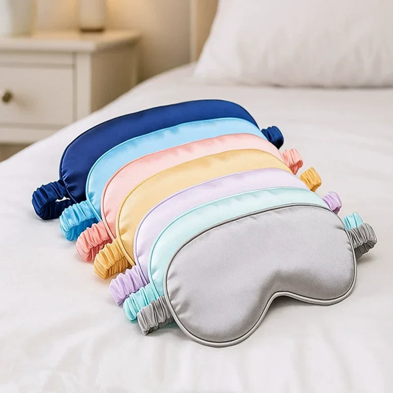 Double-Sided Silk Sleep Eye Mask, Breathable Light-Blocking Travel Blindfold