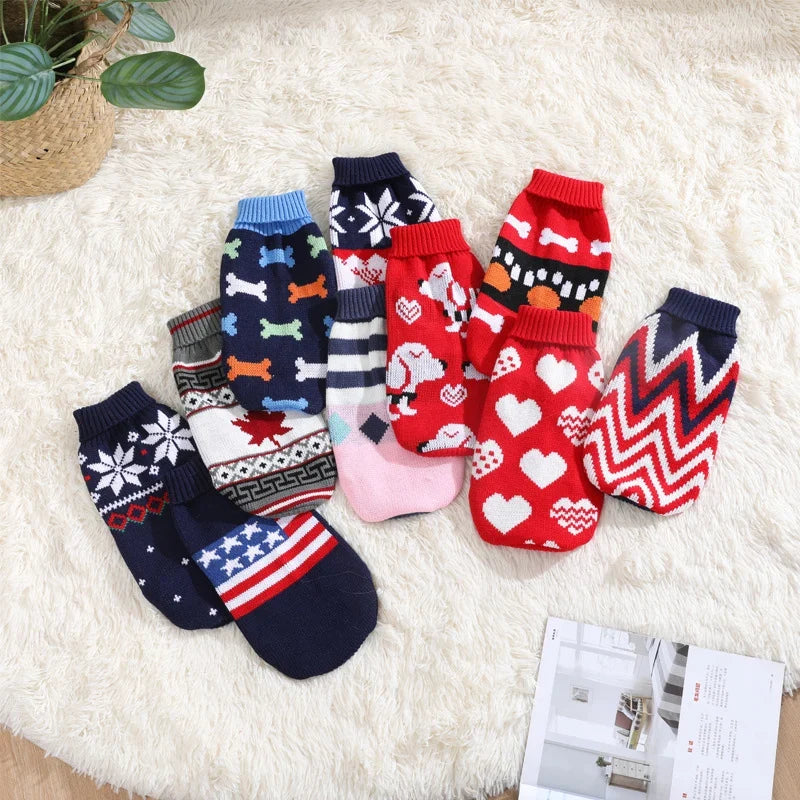 Cute Warm Pullover Sweater for Small Dogs & Cats Winter Pet Clothing