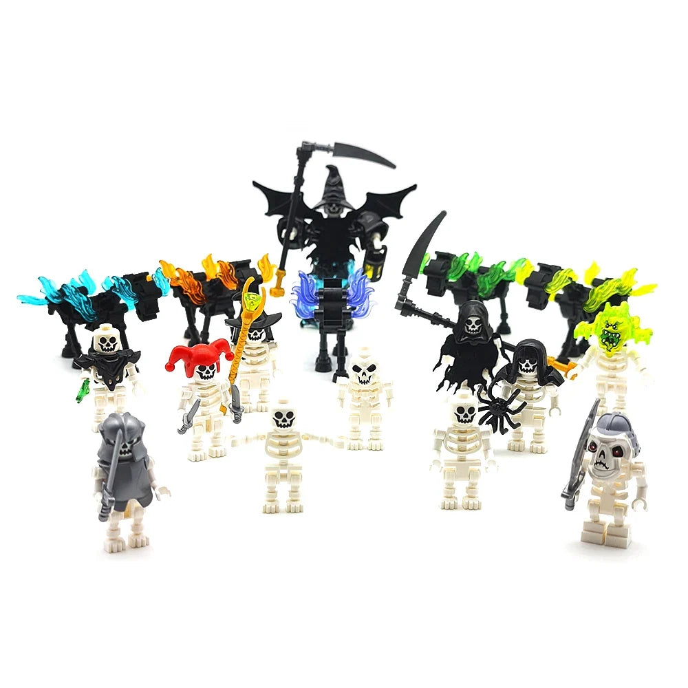 Halloween Skeleton Army Building Blocks Minifigures – Skeleton Horse MOC Figures