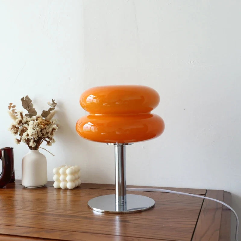 Macaron Glass Table Lamp – Dimmable Bedside Atmosphere Light