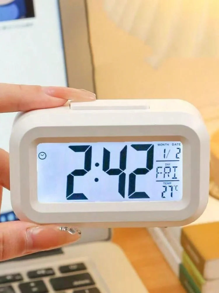 Digital Alarm Clock – Mini Smart Bedside Clock with Glow Display