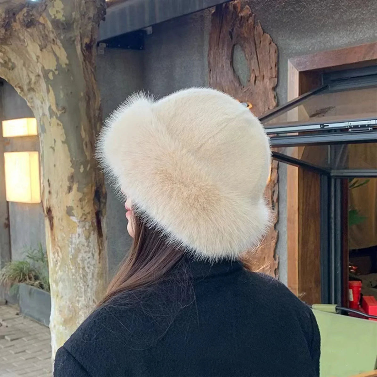 Faux Fur Winter Hat for Women – Fluffy Warm Bucket Cap