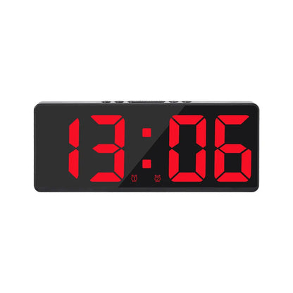 Digital LED Alarm Clock – Mirror & Acrylic, Voice Control, Dual Alarm