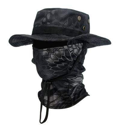 2 Piece Men's Wide Brim Boonie Hat and Balaclava Set
