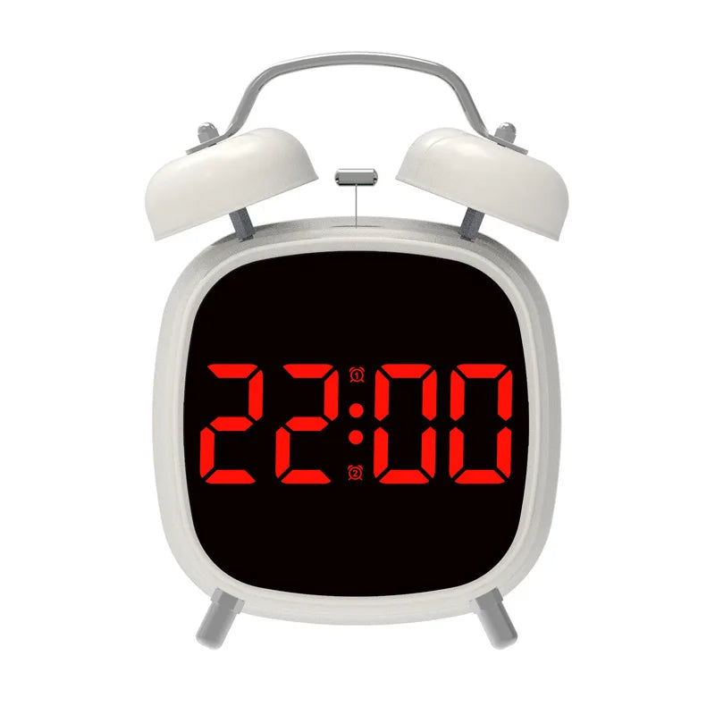 Double Bell Digital Alarm Clock – Voice Control, Super Loud, Night Mode