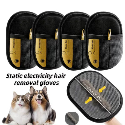 2-Piece Pet Hair Removal Gloves Double-Sided Cat Brushes