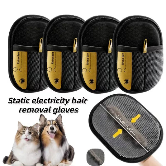 2-Piece Pet Hair Removal Gloves Double-Sided Cat Brushes