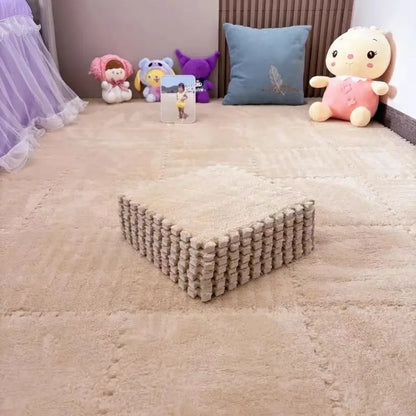 Plush Puzzle Floor Mat – 10pcs Interlocking Foam Tiles 30x30cm