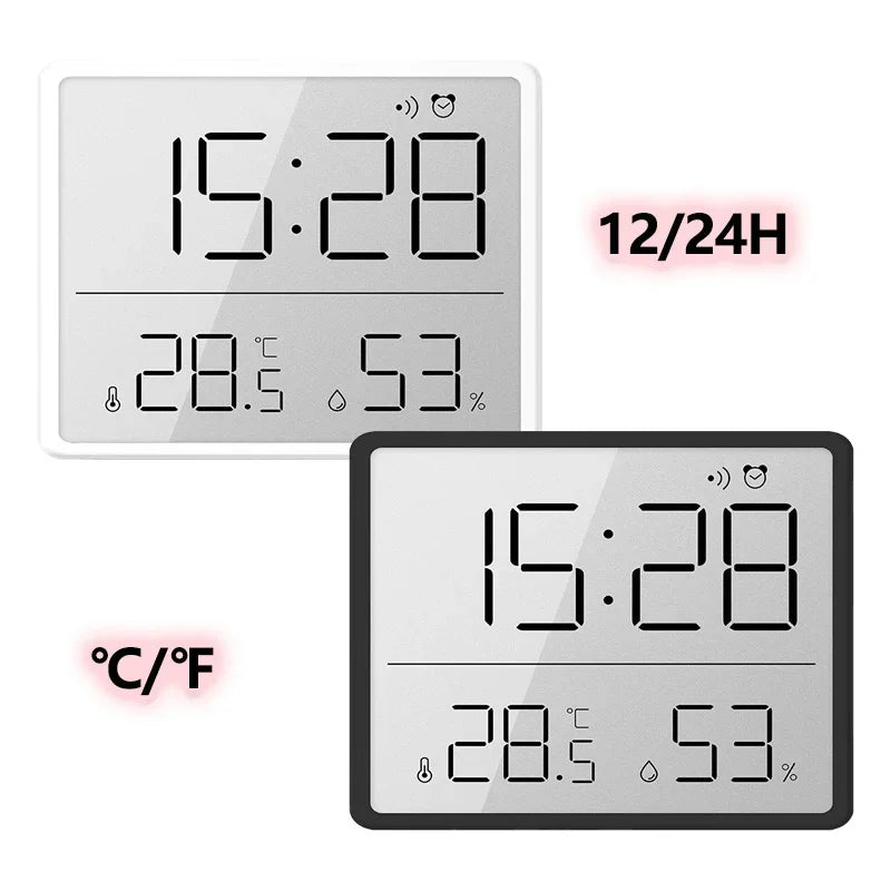 Digital Alarm Clock with Temperature & Humidity Display – LCD