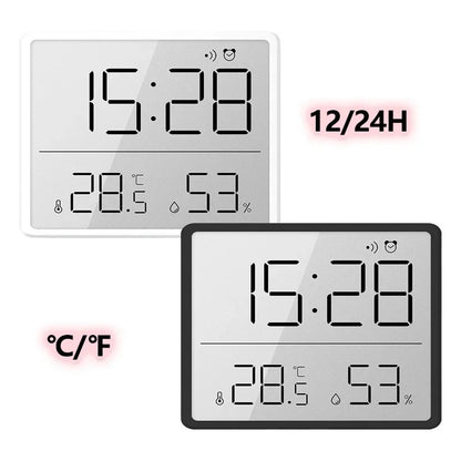 Digital Alarm Clock with Temperature & Humidity Display – LCD