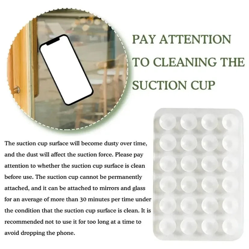 Silicone Suction Cup Phone Holder Pad Anti-Slip Wall & Desk Mount