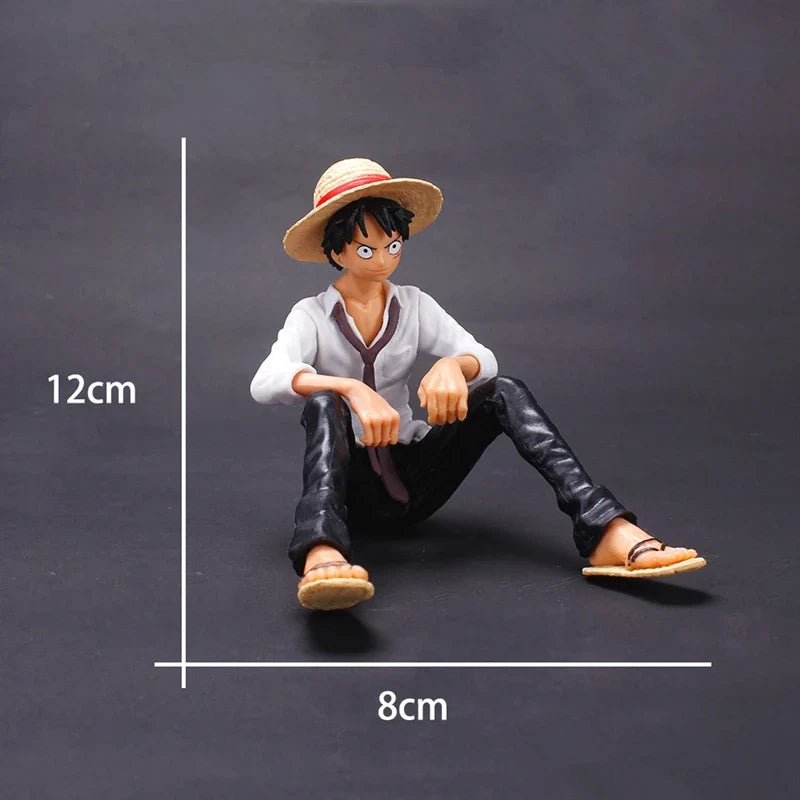 12CM One Piece Sitting Luffy PVC Action Figure