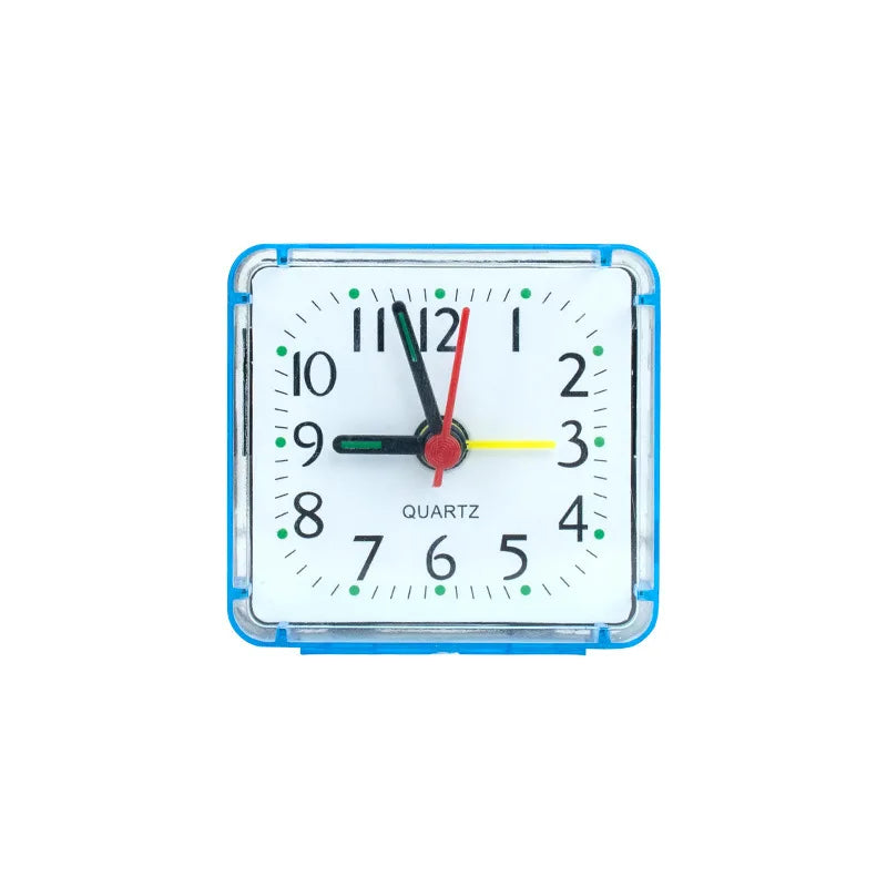 Small Quartz Alarm Clock – Compact Square Desk & Travel Clock