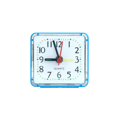 Small Quartz Alarm Clock – Compact Square Desk & Travel Clock