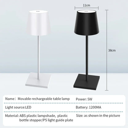 Rechargeable LED Table Lamp – Touch Dimmable Cordless Desk Light
