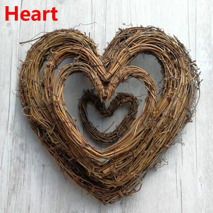 Natural Rattan Wreath Ring – Round & Heart DIY Craft Base